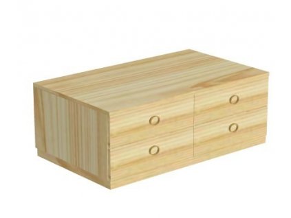 Skříň 4-zásuvková D504-Domino (Výběr provedení - moření 2. Moření na bílo (výroba 6-8 týdnů ))