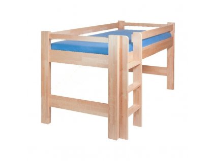 Zvýšené jednolůžko - dětská zvýšená postel 90x200 LUCAS, masiv buk (Výběr moření HP 07. Bílá)