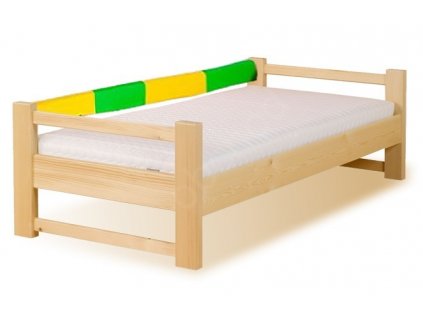 Dětská postel se zábranou LUCAS, masiv smrk (Výběr moření HP 01. Přírodní lak)
