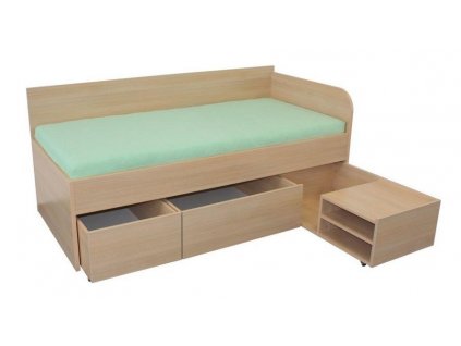 Zvýšená dětská postel s úložným prostorem 90x200 INA (Výběr materiálu LRM 12. Antracit)