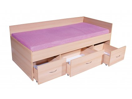 Zvýšená dětská postel s úložným prostorem 90x200 GAMA (Výběr materiálu LRM 12. Antracit)