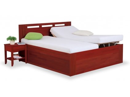 Zvýšená postel s úložným prostorem VALENCIA senior, čelní výklop, kaštan (01-Ložná plocha 160x200 cm)