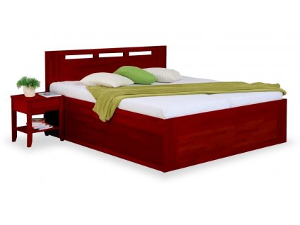 Zvýšená postel s úložným prostorem VALENCIA senior 160x200, 180x200, kaštan (01-Ložná plocha 180x200 cm, Volba typu roštů Čelní výklop)