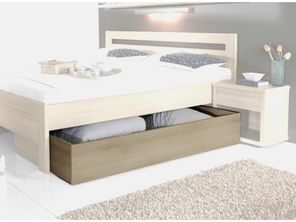 Úložný prostor pod postel 3/4, masiv buk cink jádrový (BMB moření buk 09. Tmavý ořech)