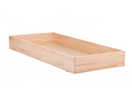 Úložný prostor z masivu - pevný H-129B, buk (Rozměr roštu 2. 80x200 cm, Výběr moření HP 07. Bílá)
