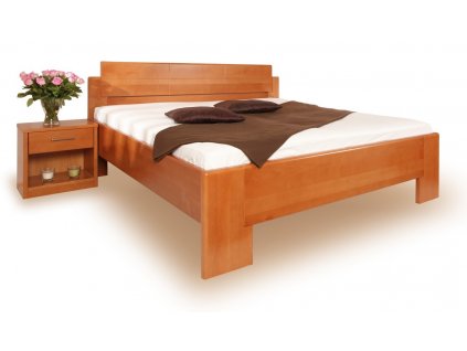 Manželská postel z masivu DELUXE 1. senior 160x200, 180x200, masiv buk (01-Ložná plocha 180x200 cm, Povrchová úprava KC 70. Lak - odstín čokoláda)