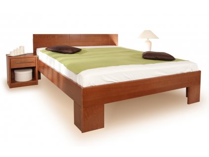 Manželská postel z masivu VAREZZA 6B 160x200, 180x200, masiv buk (01-Ložná plocha 180x200 cm, Povrchová úprava KC 70. Lak - odstín čokoláda, Výška rámu 03. 50 cm)