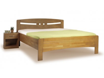 Zvýšená postel z masivu EVITA 1 senior 160x200, 180x200, buk - tabák (01-Ložná plocha 180x200 cm, Povrchová úprava KC 30. Lak - odstín tabák)
