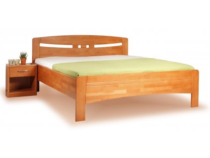 Manželská postel z masivu EVITA 1 senior 160x200, 180x200, buk - třešeň (01-Ložná plocha 180x200 cm, Povrchová úprava KC 20. Lak - odstín třešeň)