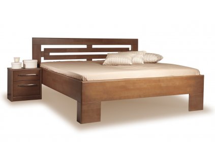 Zvýšená postel VAREZZA 2 senior 160x200, 180x200, masiv buk - moření tabák (01-Ložná plocha 180x200 cm, Povrchová úprava KC 30. Lak - odstín tabák)