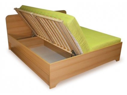 Manželská postel s úložným prostorem, boční výklop OTO 160x200, 180x200 (01-Ložná plocha 180x200 cm, Výběr materiálu LRM 12. Antracit)