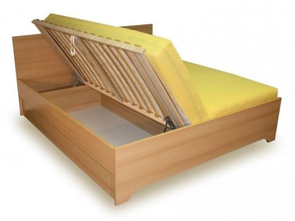 Manželská postel s úložným prostorem, boční výklop HUGO 160x200, 180x200 (01-Ložná plocha 180x200 cm, Výběr materiálu LRM 12. Antracit)