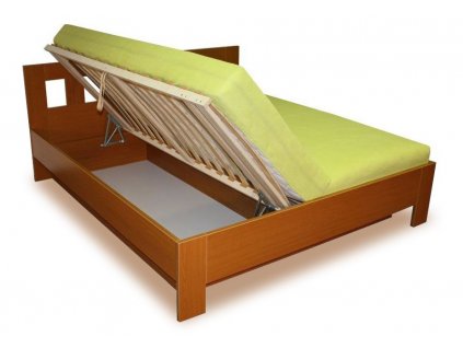 Manželská postel s úložným prostorem, boční výklop MALAGA 160x200, 180x200 (01-Ložná plocha 180x200 cm, Výběr materiálu LRM 12. Antracit)
