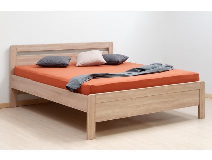 Manželská postel dvoulůžko KARLO - oblé, lamino, 160x200, 180x200 cm (01-Ložná plocha 180x200 cm, Materiál postelí BMB 15. Ořech natur)