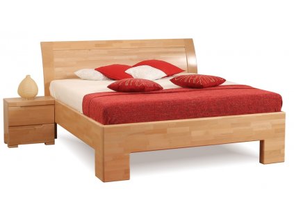 Manželská postel z masivu SOFIA F118, masiv buk (02-Šířka postele 6-Šířka 180cm, Výběr moření buku BSS - starošedá)