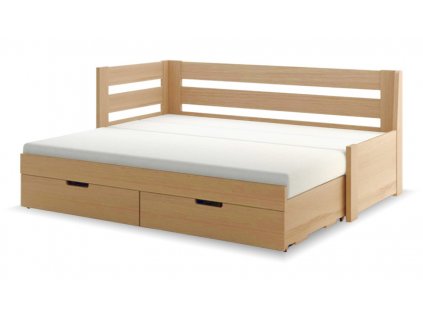 Rozkládací postel s úložným prostorem FLEXI A, levá, lamino (Provedení MONARC 8. Ořech)