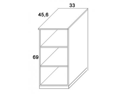 Skříň policová D404/BC-Domino, masiv buk (Výběr provedení - moření 02.Buk cink - bílá)