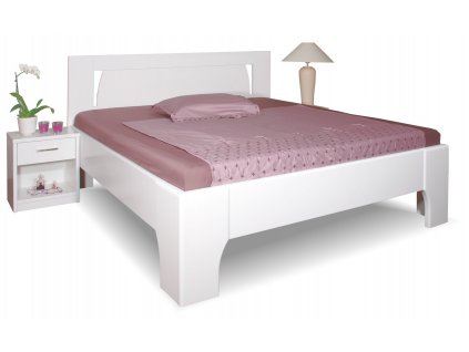 Manželská postel z masivu OLYMPIA 1. senior 160x200, 180x200, masiv buk, bílá (01-Ložná plocha 180x200 cm)