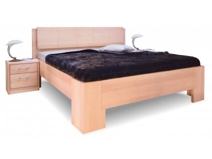 Manželská postel z masivu MANHATTAN 1 senior, 160x200, 180x200, masiv buk (01-Ložná plocha 180x200 cm, Povrchová úprava KC 70. Lak - odstín čokoláda)