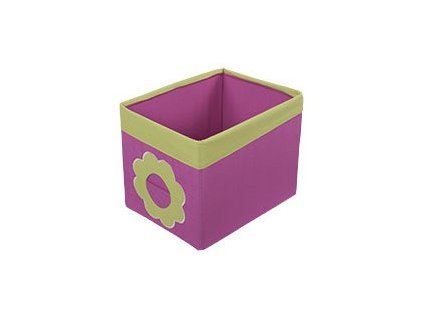 Textilní box do regálu D622 - Kytka (Barevné doplňky Domino 07. Růžovo-zelená)