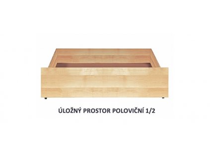 Úložný prostor 1/2 pod postele BW, masiv buk (Moření BW - buk přírodní lak, Výška rámu 03. 50 cm)