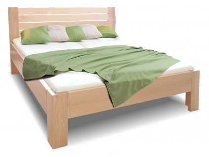 Zvýšená postel z masivu Hugo, 160x200, 180x200, masiv buk (01-Ložná plocha 180x200 cm, Moření BW - buk wenge)