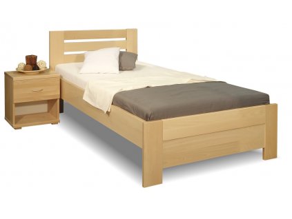 Zvýšená postel z masivu Rita, 80x200, 90x200, masiv buk (01-Ložná plocha 90x200, Moření BW - buk wenge, Výška rámu 03. 50 cm)