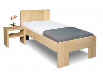 Zvýšená postel z masivu Dan, 80x200, 90x200, masiv buk (01-Ložná plocha 90x200, Moření BW - buk wenge, Výška rámu 03. 50 cm)