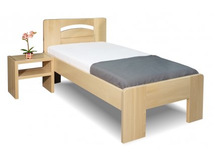 Zvýšená postel z masivu Riči, 80x200, 90x200, masiv buk (01-Ložná plocha 90x200, Moření BW - buk wenge, Výška rámu 03. 50 cm)