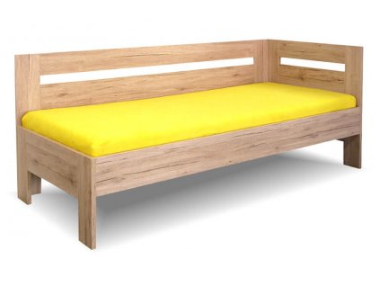 Zvýšená postel s bočnicí Erika, 90x200 cm - Pravá (Výběr materiálu LRM 10. Dub zlatý)