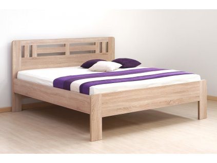 Manželská postel dvoulůžko Ella Moon-oblá, lamino, 160x200, 180x200 cm (01-Ložná plocha 180x200 cm, Materiál postelí BMB 15. Ořech natur)