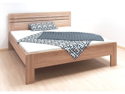 Manželská postel dvoulůžko Ella Lux-oblá, lamino, 160x200, 180x200 cm (01-Ložná plocha 180x200 cm, Materiál postelí BMB 15. Ořech natur)