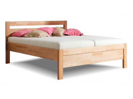 Zvýšená postel z masivu Karlo, masiv buk cink (01-Ložná plocha 180x200 cm, BMB moření buk 20. Bílá krycí, Délka roštu 3. Délka 220 cm)