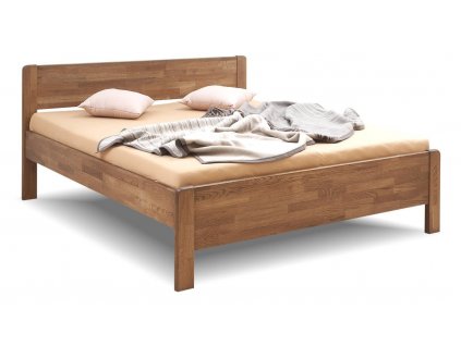 Zvýšená postel z masivu Sofi-oblá, masiv dub cink (01-Ložná plocha 180x220 cm, BMB moření DUB 03. Olej WENGE)