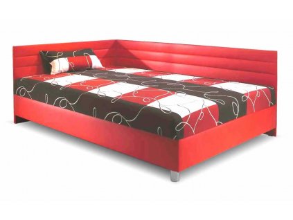 Čalouněná postel s čely a úložným prostorem Elite, 140x200 cm (Newdesign Extra matrace Matrace studená pěna, Newdesign extra potahy 72-129, Čalouněné postele - orientace Pravé provedení)