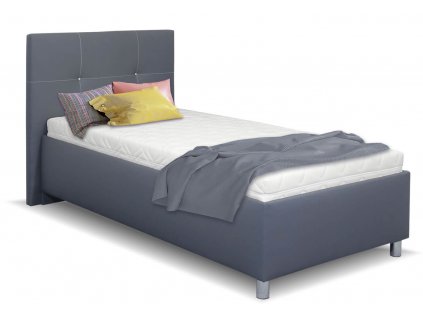 Čalouněná postel s úložným prostorem Crissy, 90x200, tmavě šedá (Výběr matrace PKD 07. Matrace Lifty Latex)