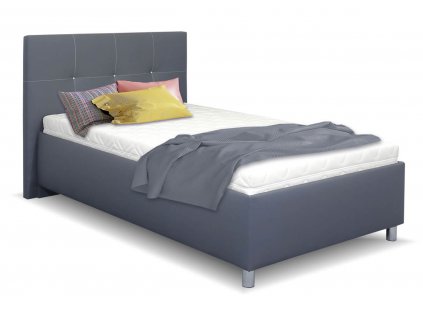 Čalouněná postel s úložným prostorem Crissy, 120x200, tmavě šedá (Výběr matrace PKD 07. Matrace Lifty Latex)