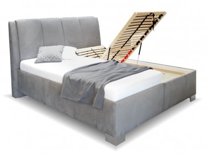 Vysoká čalouněná postel s úložným prostorem GUVERNÉR (01-Ložná plocha 180x200 cm, Výběr matrace PKD 08. Matrace Brooklyn, Výběr čalounění PKD PO (ekokůže))