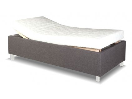 Zvýšená čalouněná postel s úložným prostorem Jakub (01-Ložná plocha 90x200 cm, Výběr matrace PKD 03. Matrace Visco, Výběr čalounění PKD PO (ekokůže))