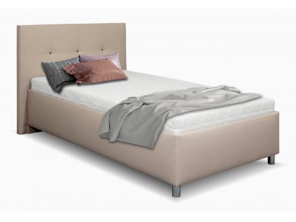 Čalouněná postel s úložným prostorem Crissy, 90x200, hnědá