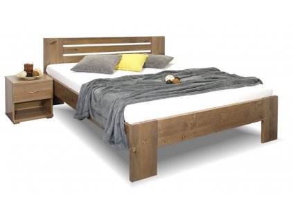 Zvýšená postel z masivu ROSA, masiv smrk (01-Ložná plocha 180x200 cm, Moření BW - smrk wenge, Výška rámu 03. 50 cm)
