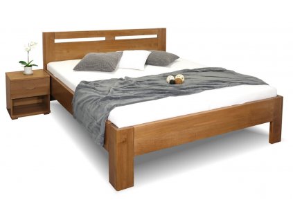 Zvýšená postel dvoulůžko HERKULES, masiv buk (01-Ložná plocha 180x200 cm, Moření BW - buk tabák)