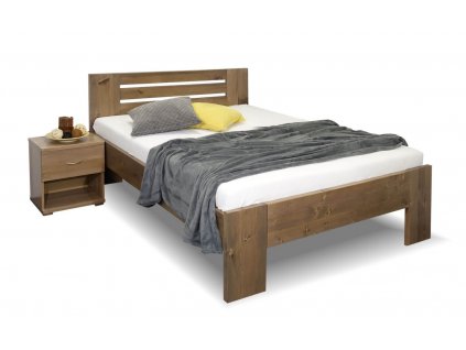 Zvýšená postel z masivu ROSA, masiv smrk, 120x200 (Moření BW - smrk wenge, Výška rámu 03. 50 cm)