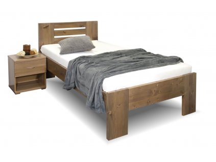 Zvýšená postel z masivu ROSA, masiv smrk, 90x200 (Moření BW - smrk wenge, Výška rámu 03. 50 cm)