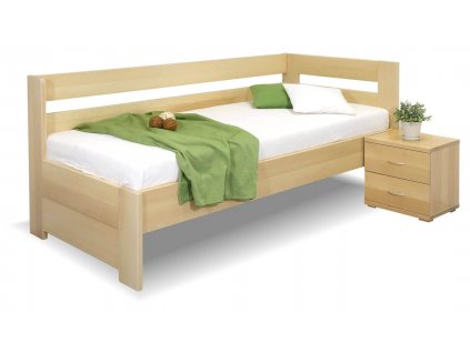 Zvýšená postel Valentin-Pravá, 80x200, 90x200 cm, masiv buk (01-Ložná plocha 90x200, Moření BW - buk třešeň)