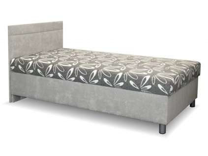 Čalouněná postel s úložným prostorem Adel, 110x200 cm (GrivalBed Klasik potahy 02. Šedohnědá-černá, Varianta výklopu roštu Varianta Pravá)