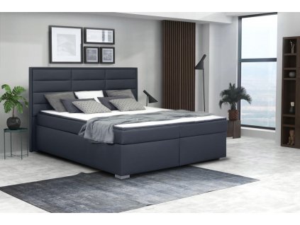 Americká postel boxspring s matrací a topperem NOMENTO, 180x200 (Výběr čalounění PKD EE - mikroplyš)