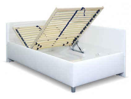 Zvýšená čalouněná postel s úložným prostorem Ryana, 90x200 (Výběr matrace PKD 07. Matrace Lifty Latex, Výběr čalounění PKD PO (ekokůže), Čalouněné postele - orientace Pravé provedení)