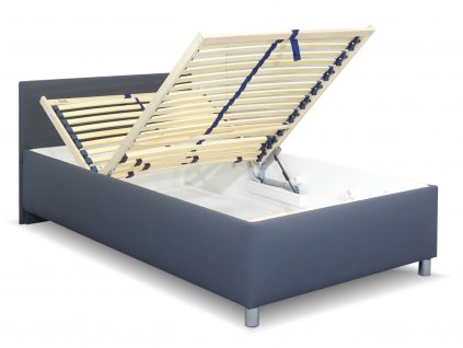Zvýšená čalouněná postel s úložným prostorem Lyoneta, 140x200 (Výběr matrace PKD 07. Matrace Lifty Latex, Výběr čalounění PKD PO (ekokůže))
