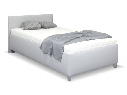 Zvýšená čalouněná postel s úložným prostorem Lyoneta, 90x200, světle šedá (Výběr matrace PKD 07. Matrace Lifty Latex)